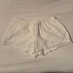 White Eyelet Lace Shorts
